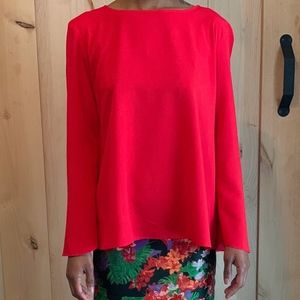 Uniqlo Red Bell Sleeve Blouse